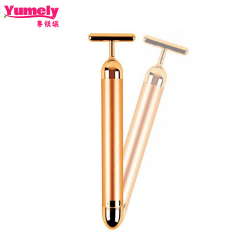 T FORME TRAPE 24K Stick Golden Stick Masseur à rouleaux